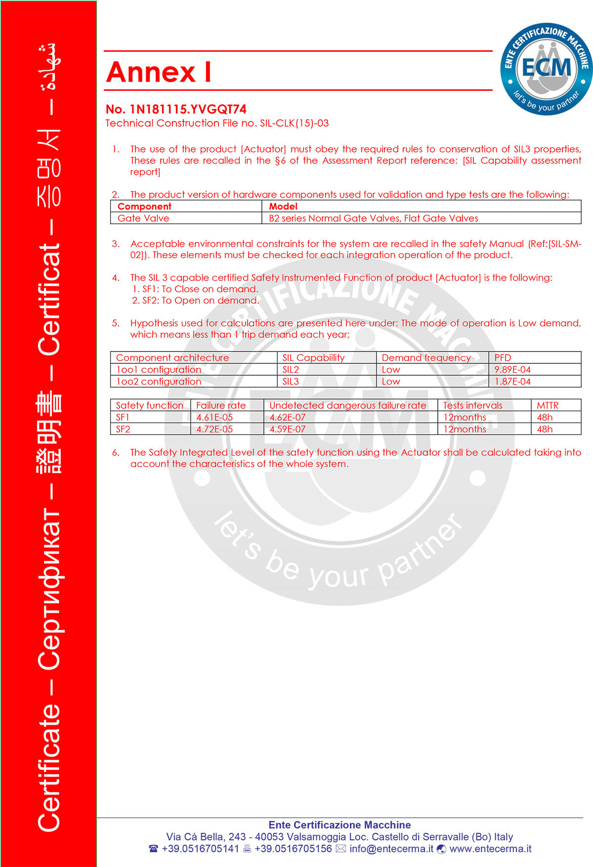 27 SIL功能安全认证证书(B2级闸阀)-2 27 SIL功能安全认证证书(B2级闸阀)-2